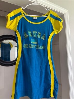 Aruba Women's Blue & Yellow Mini Dress